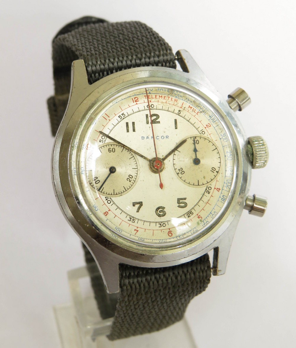 Gents 1940s Bancor chronograph wrist watch View II