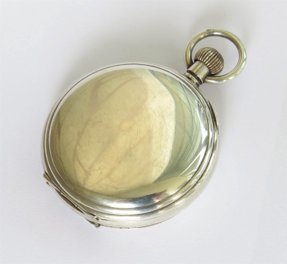 Antique silver Frigott full hunter pocket watch View V