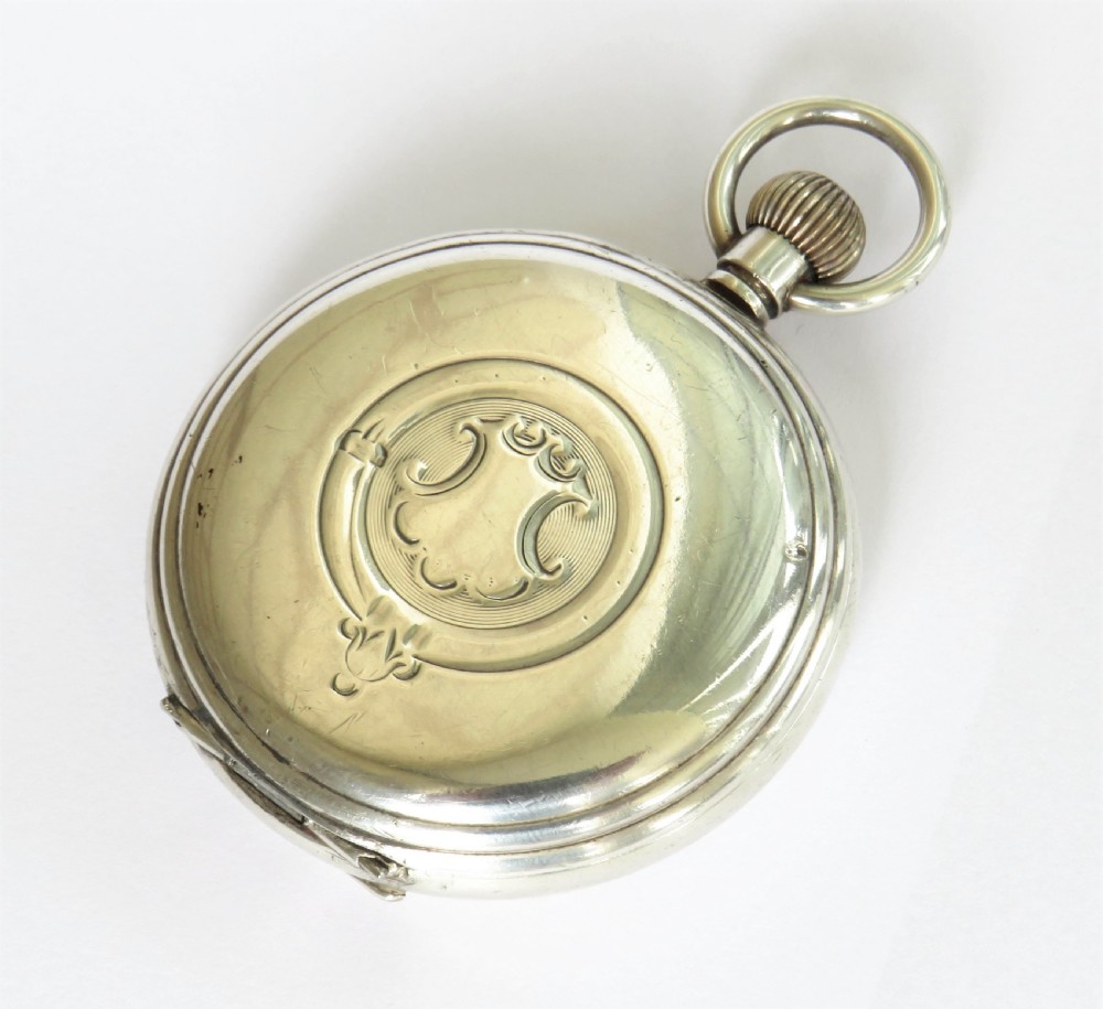 Antique silver Frigott full hunter pocket watch View VI