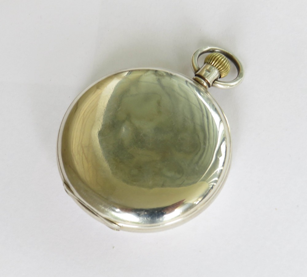 1933 Cyma silver half hunter pocket watch for J W Benson View V