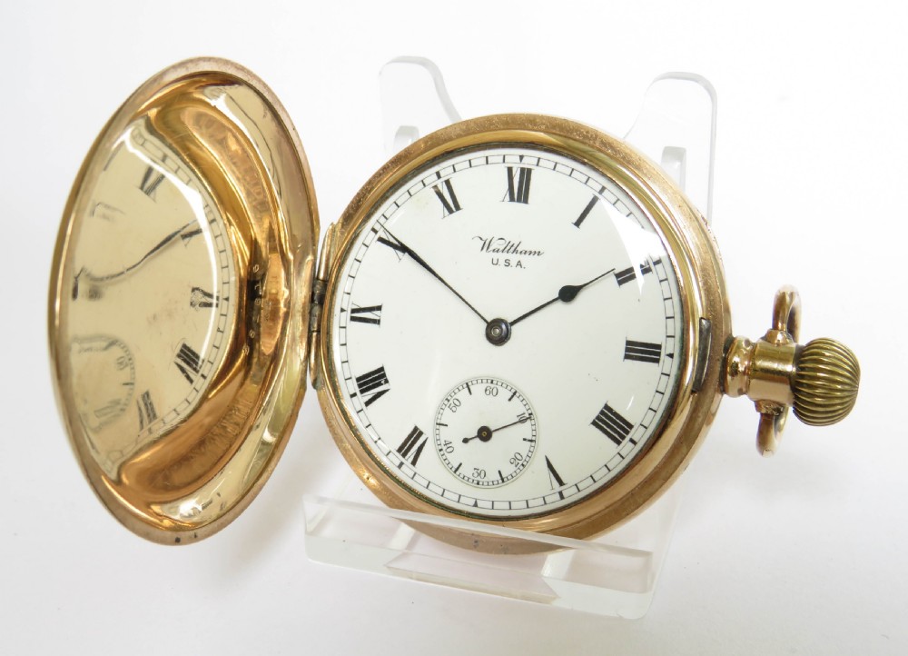 Antique Waltham Traveler full hunter pocket watch, 1916