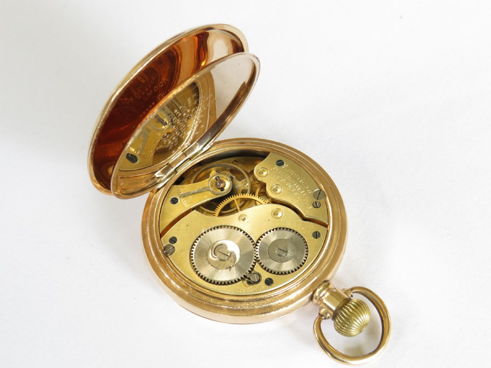 Antique Waltham Traveler full hunter pocket watch, 1916 View V