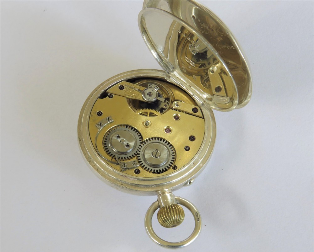 Antique silver half hunter pocket watch View III