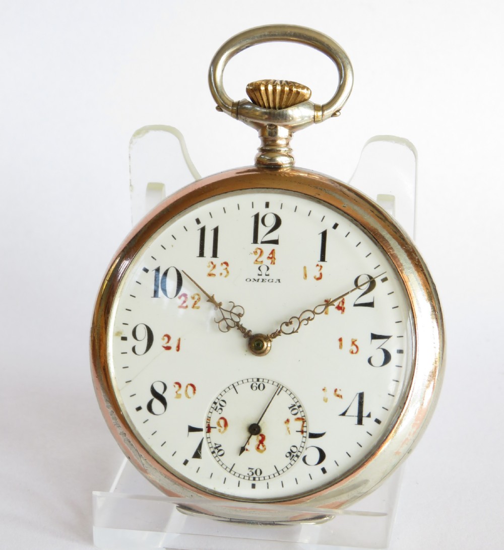 Antique silver Omega pocket watch