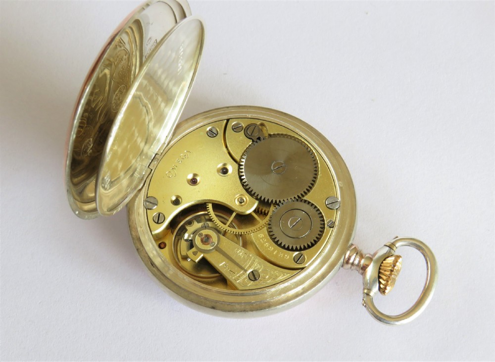 Antique silver Omega pocket watch View III