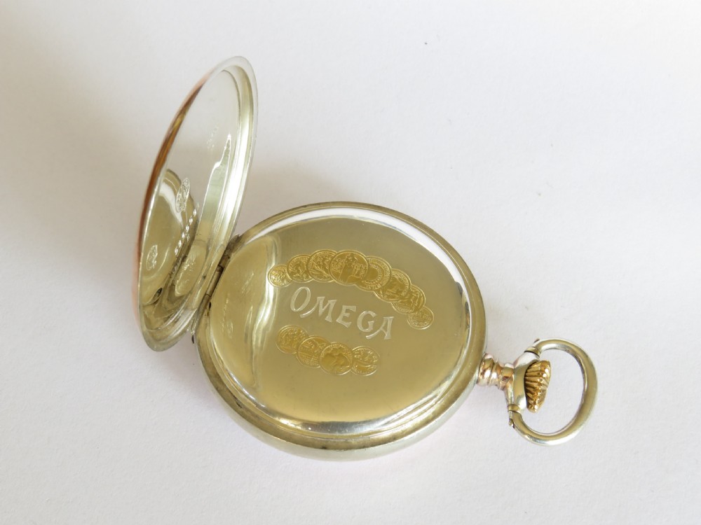 Antique silver Omega pocket watch View V