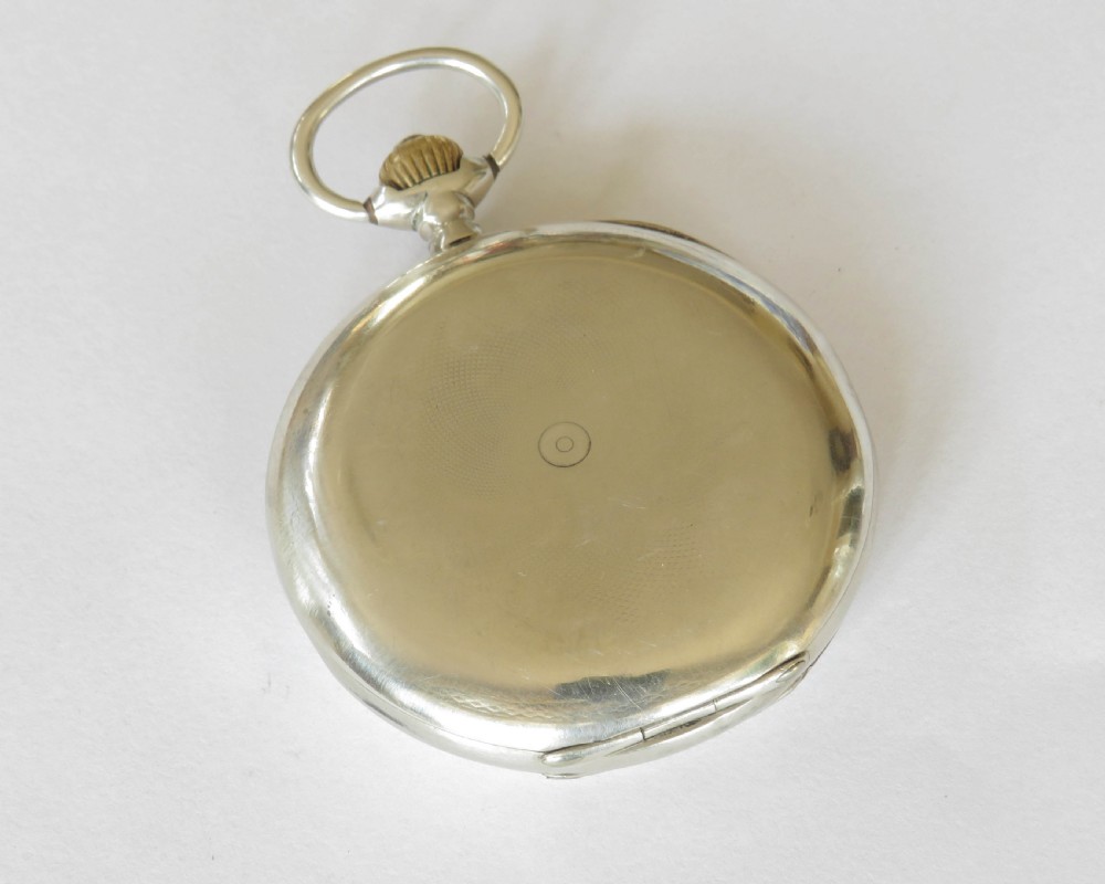 Antique silver Omega full hunter pocket watch, c1910 View VII