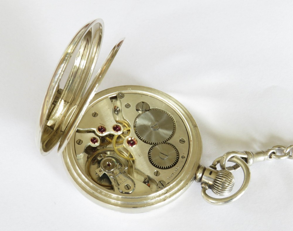 Antique Swiss silver pocket watch and chain View III