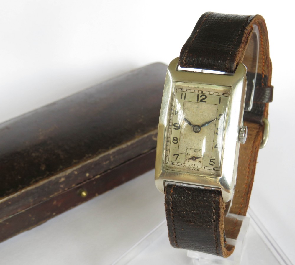 Silver mid-size wrist watch, 1935
