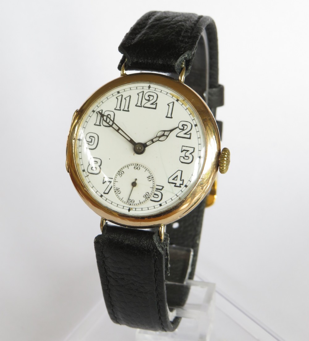 Gents 9ct gold Vertex wrist watch, 1925