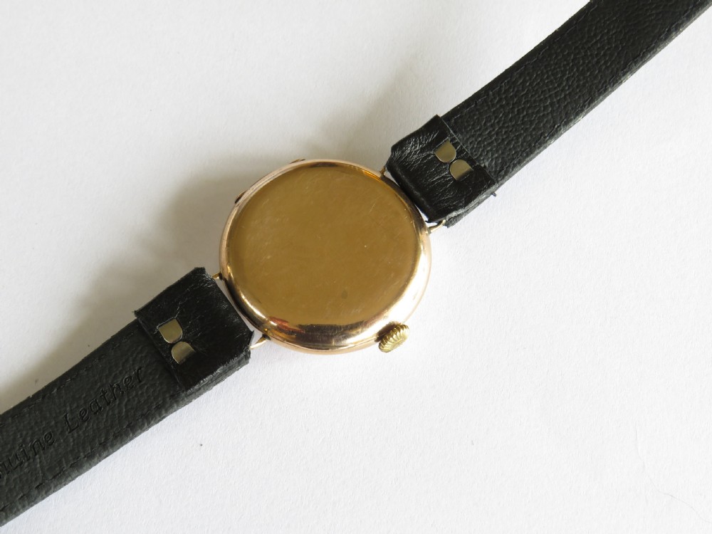 Gents 9ct gold Vertex wrist watch, 1925 View VI