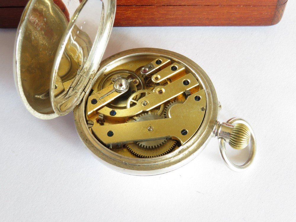Antique silver half hunter pocket watch for Dent View IV