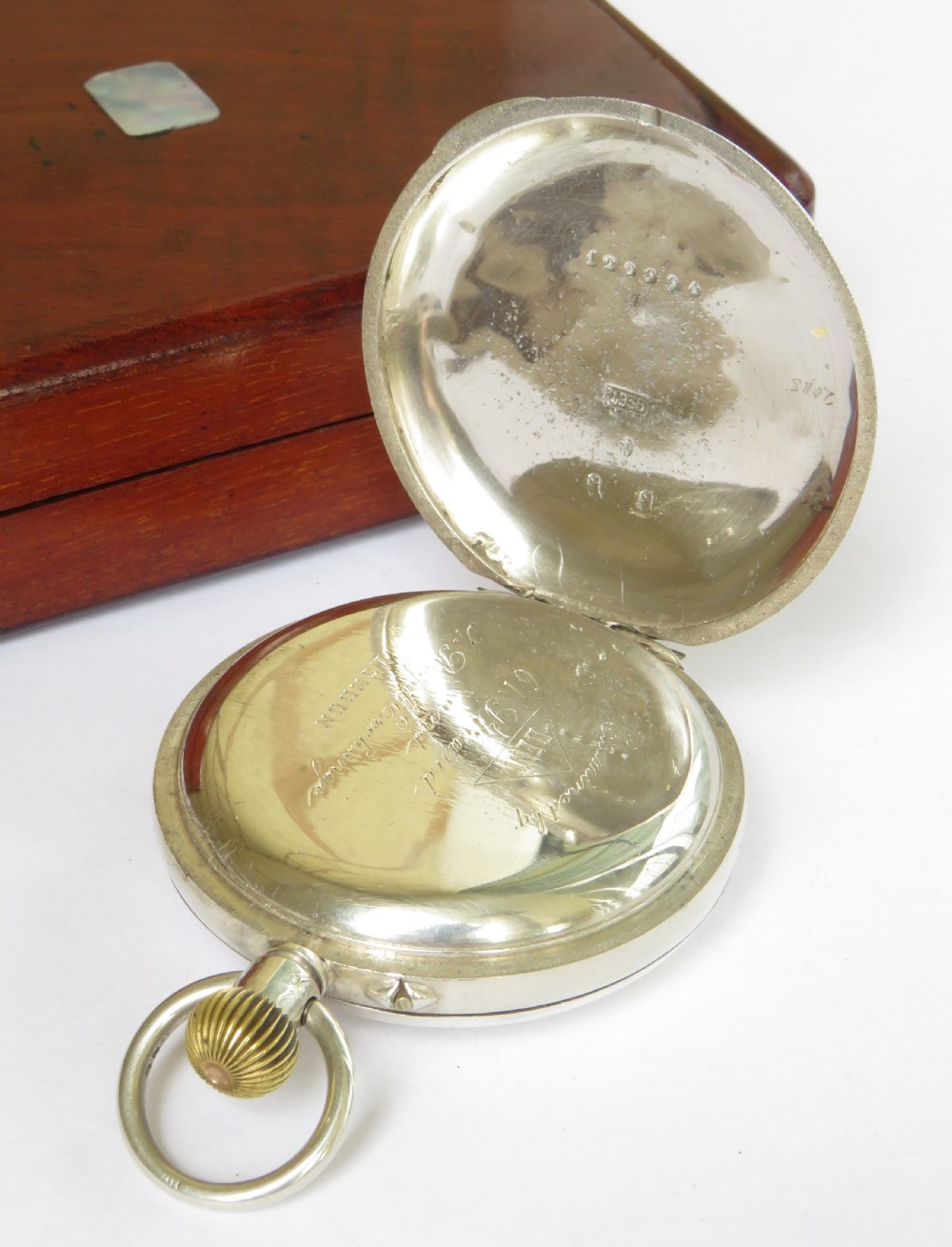 Antique silver half hunter pocket watch for Dent View VI