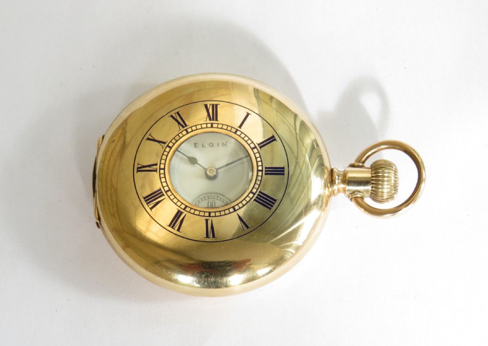 Antique Elgin G M Wheeler half hunter pocket watch