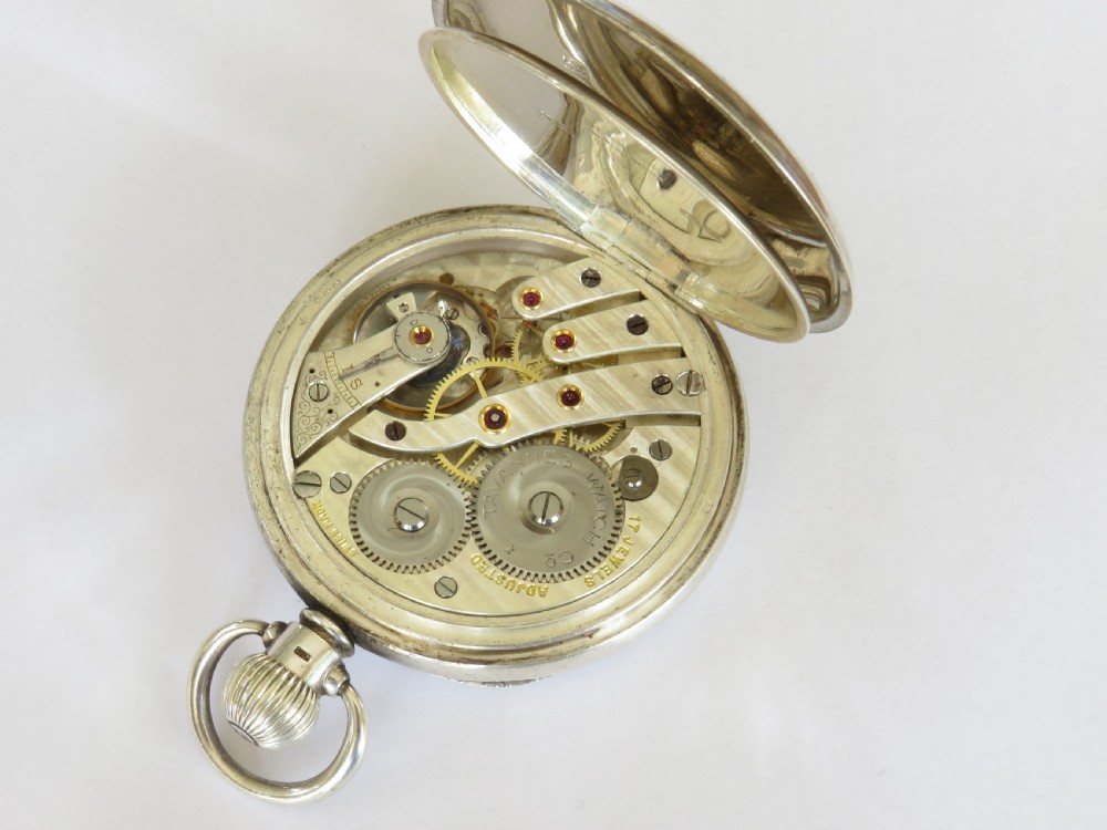 Silver Tavannes pocket watch, 1937 View III