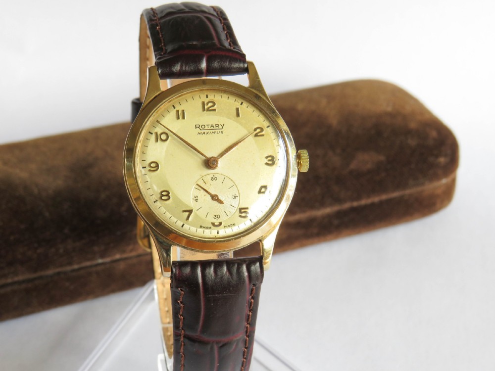 Gents 9ct gold Rotary Maximus wristwatch, 1952 View II