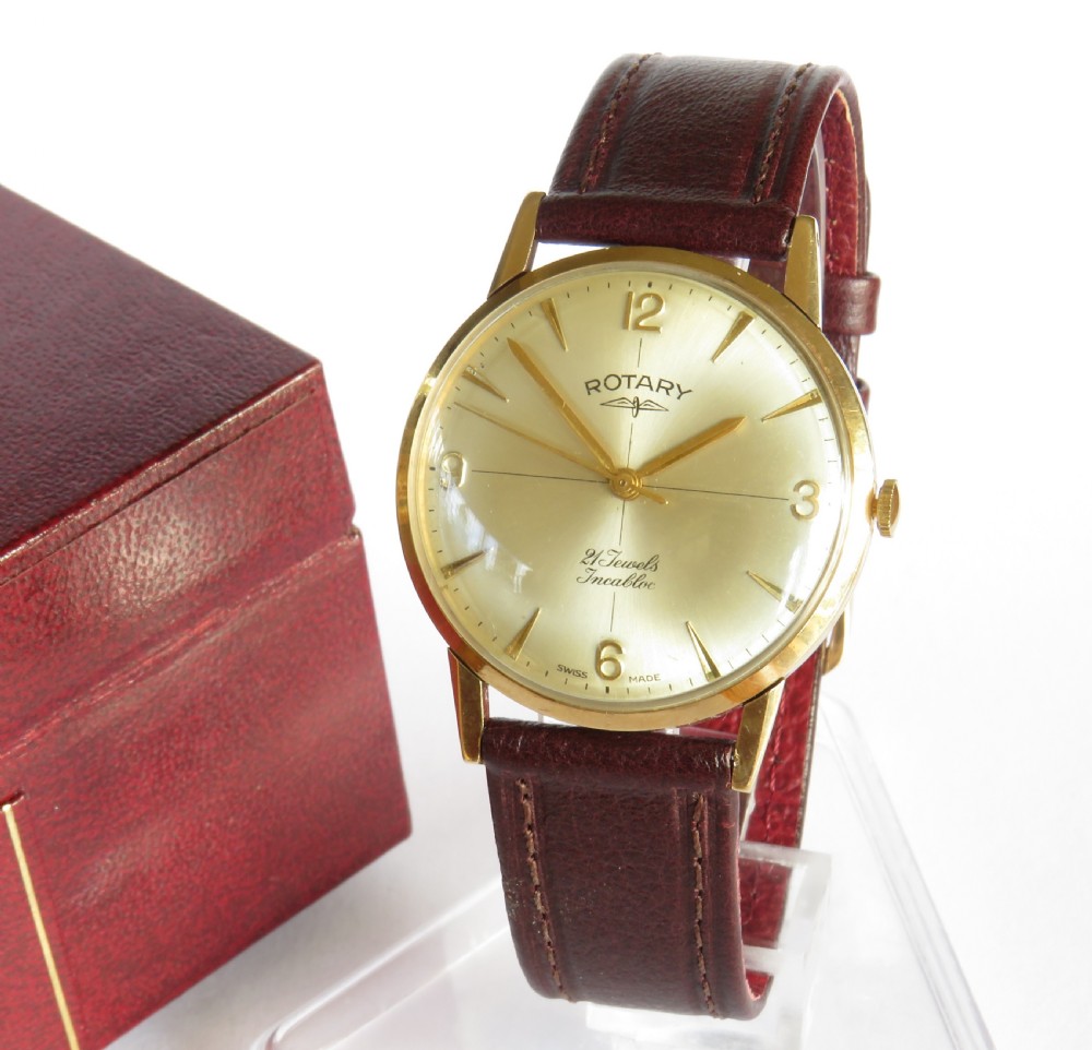 Gents 9ct gold Rotary wrist watch, 1965