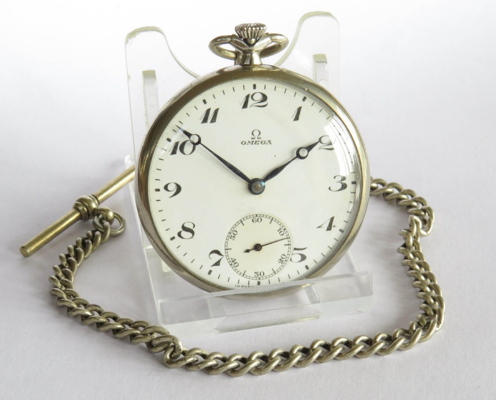 1930s Omega pocket watch with chain View II