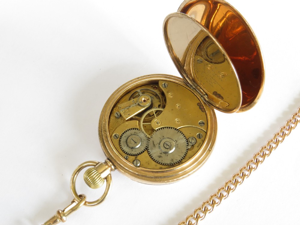 Antique Omega pocket watch and chain View III