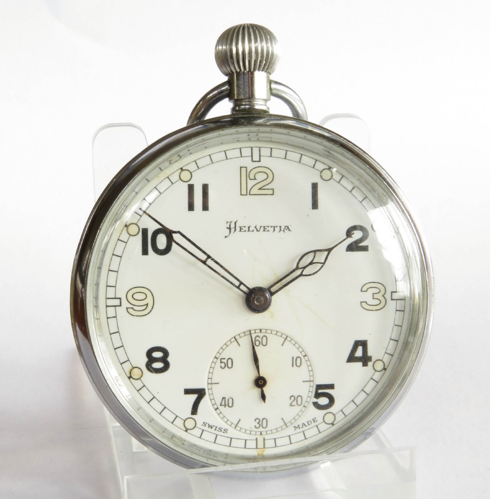 1940s Helvetia military pocket watch View II