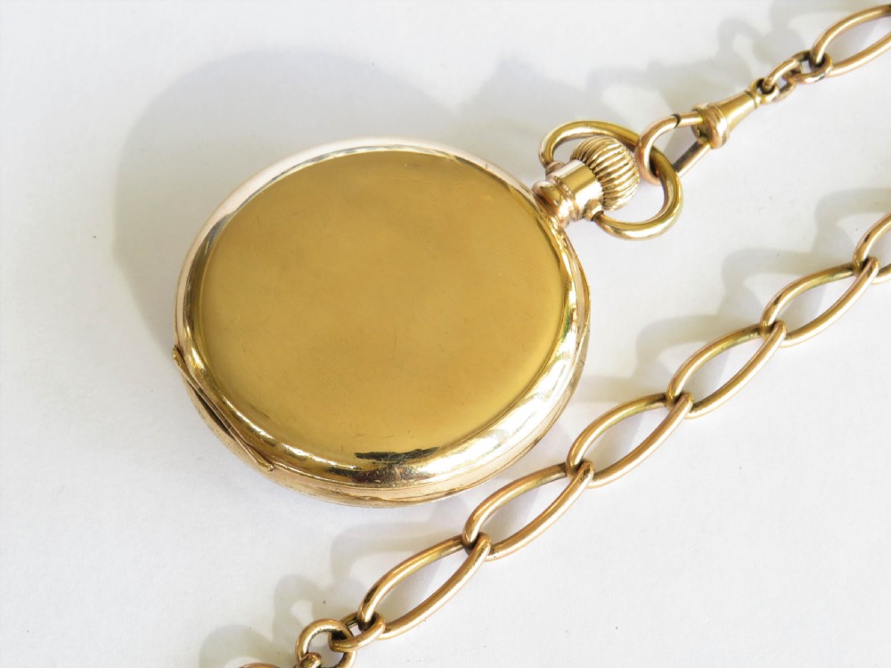 1930s Cyma pocket watch and chain for J W Benson View V