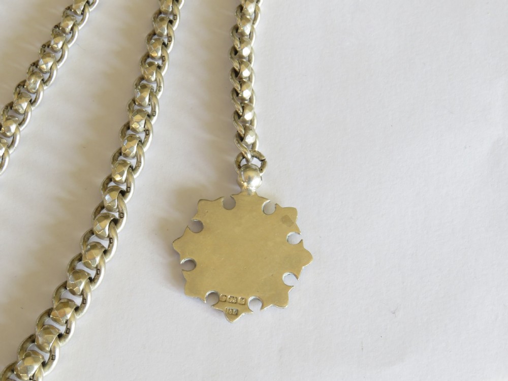 Unusual 1920s silver watch chain and fob View IV