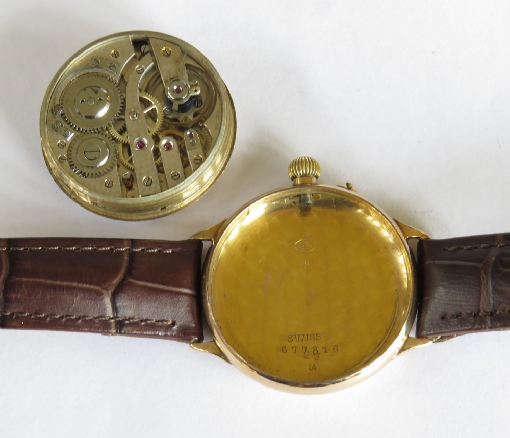 Gents 9ct gold wrist watch, 1926 View III