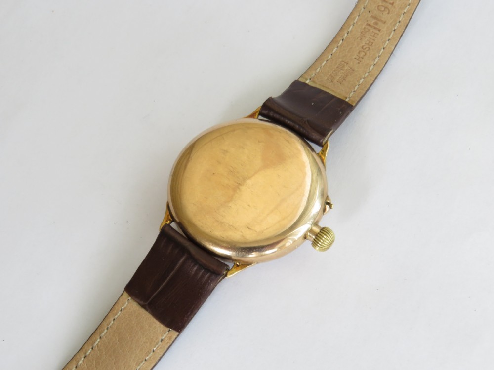 Gents 9ct gold wrist watch, 1926 View V