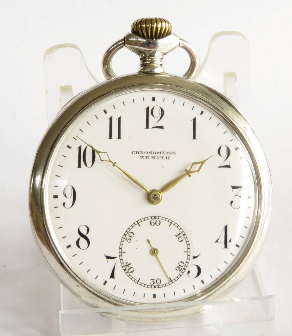 Antique silver Zenith pocket watch View II