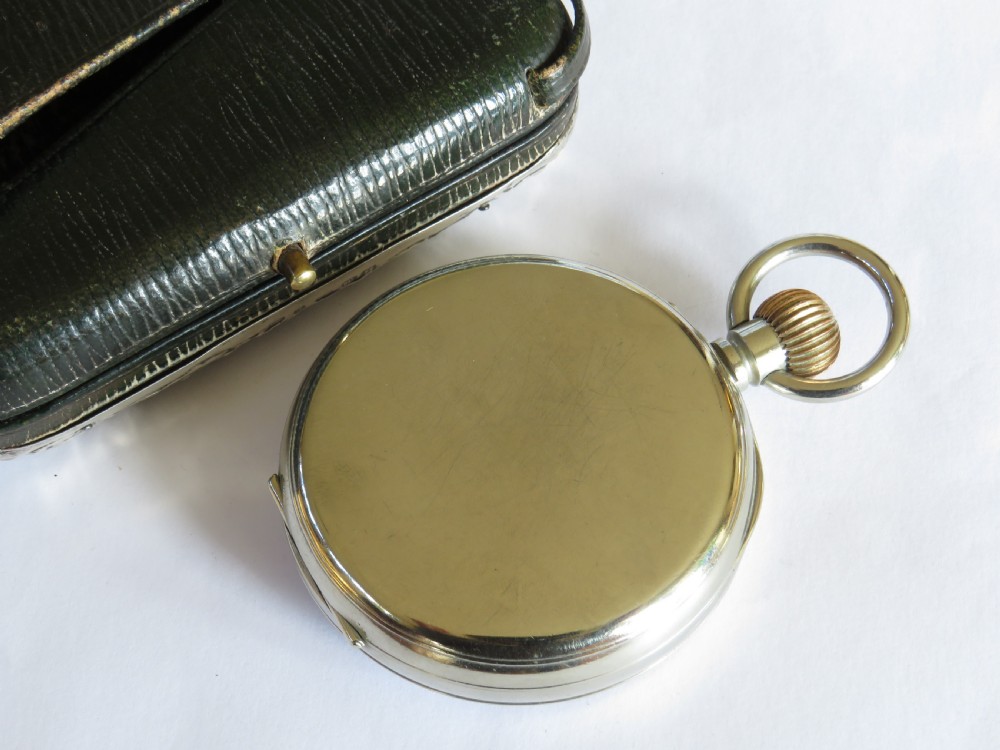Antique silver cased travel clock, 1898 View IV