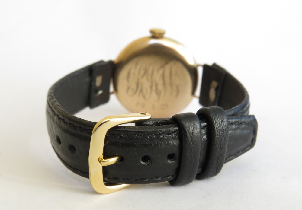Gents antique 9ct gold wrist watch, 1919 View VI