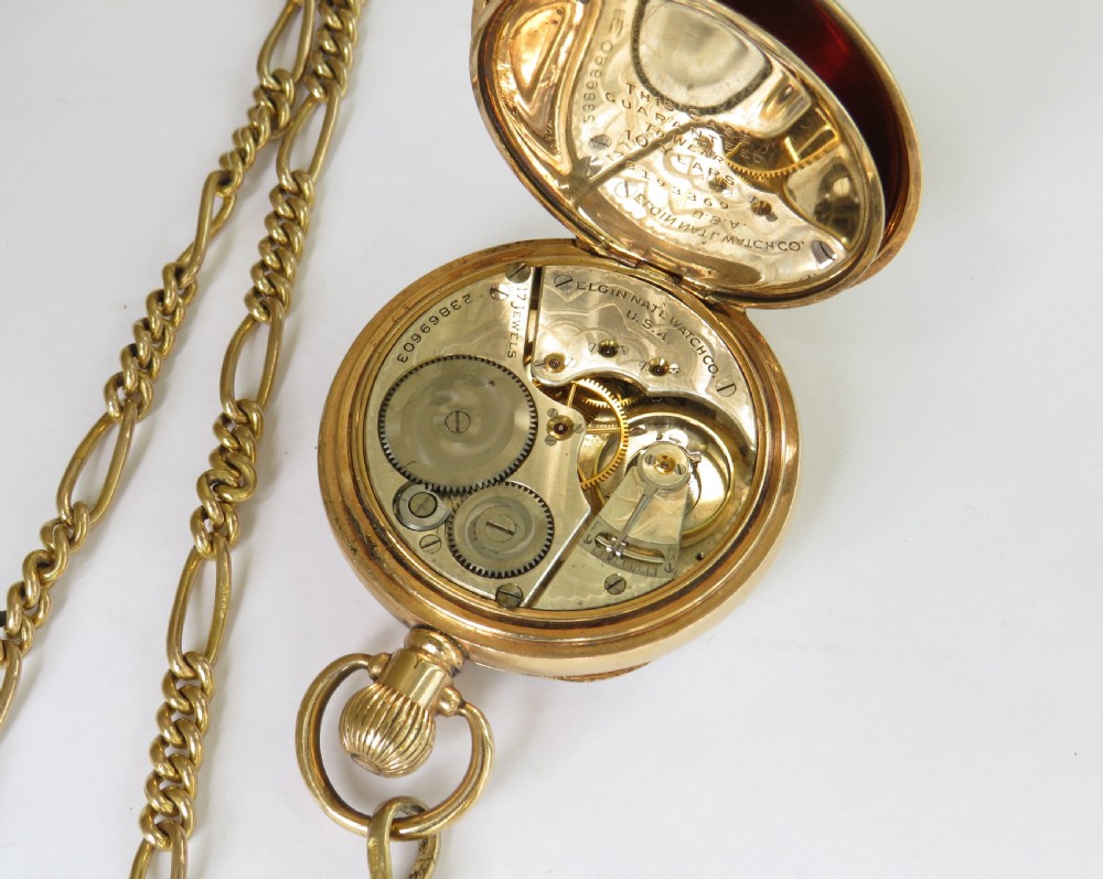 Antique Elgin pocket watch and chain View V