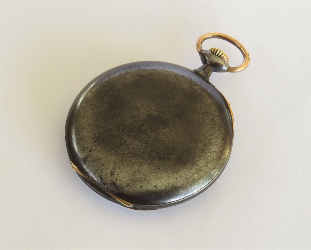Antique Omega gun metal pocket watch View IV