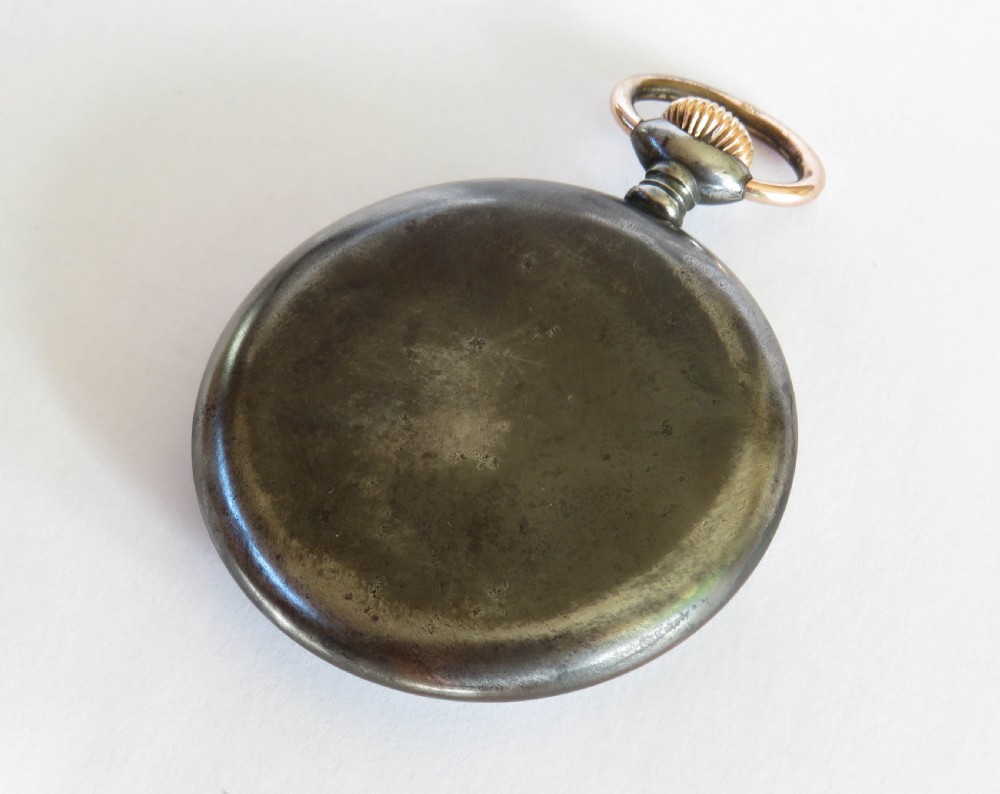 Antique Favre-Jacot Zenith gun metal pocket watch View IV