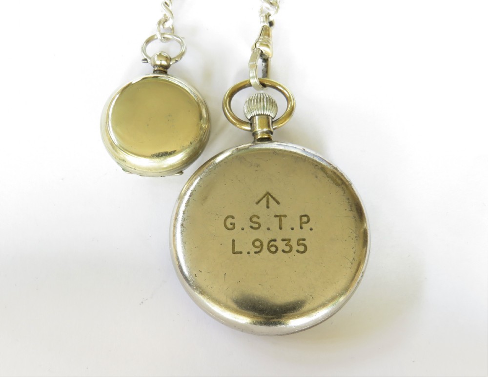 WW2 Unitas military pocket watch, chain and compass View IV