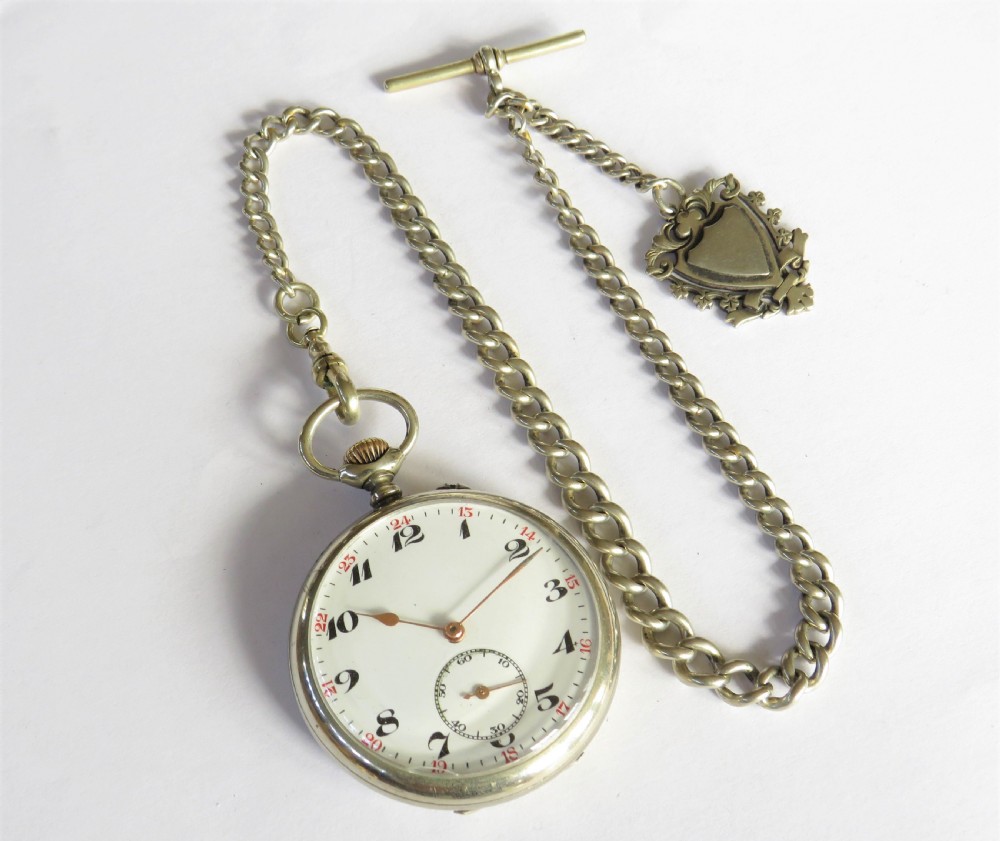 1920s Thiel pocket watch and chain View II