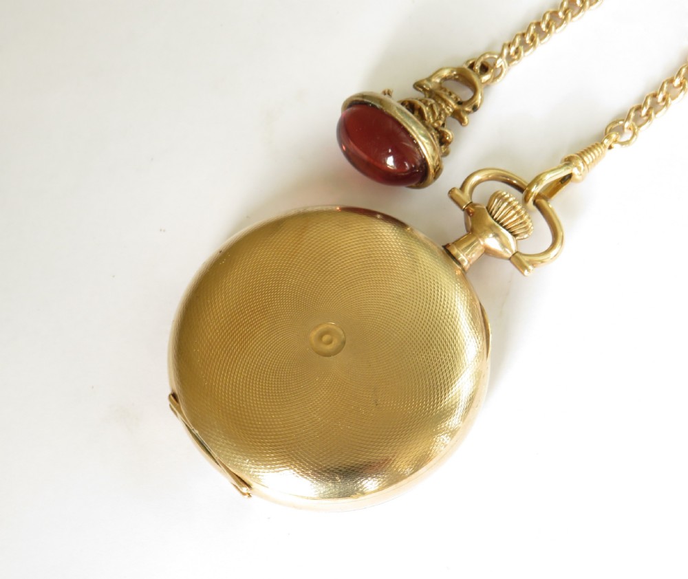 Antique Elgin full hunter pocket watch and chain View VI