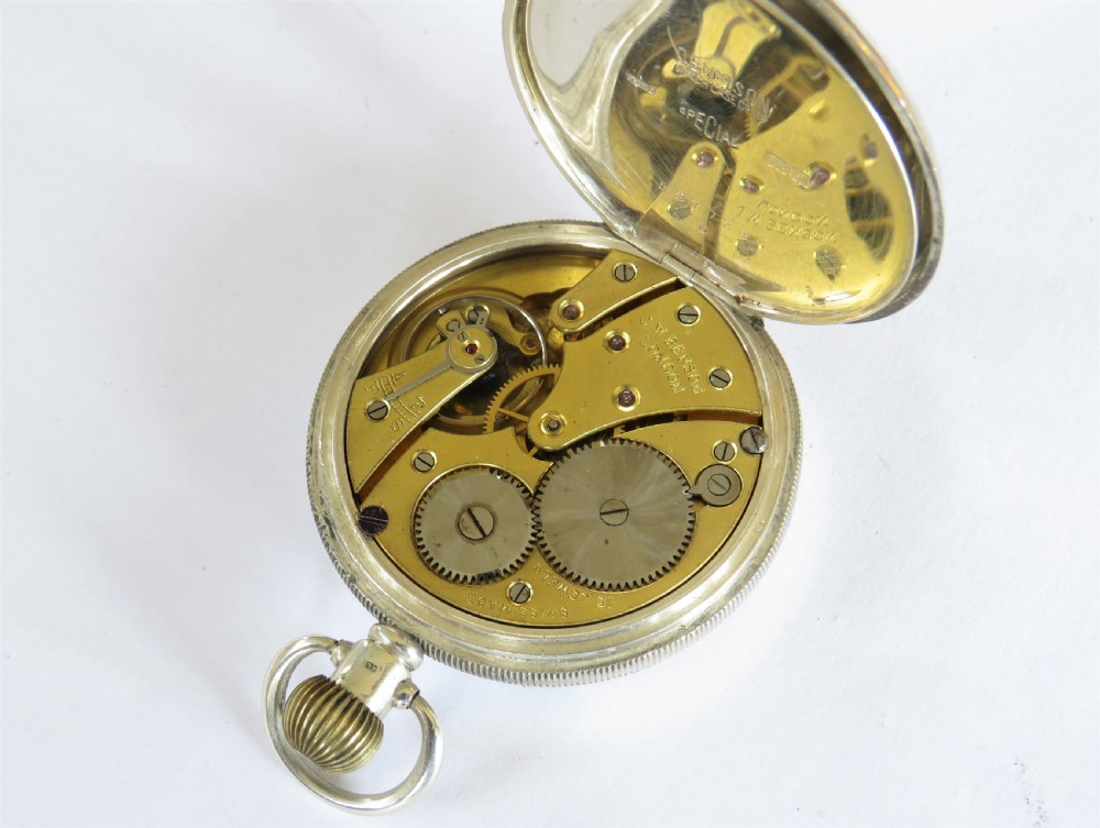 Silver Revue pocket watch for J W Benson. 1930 View III