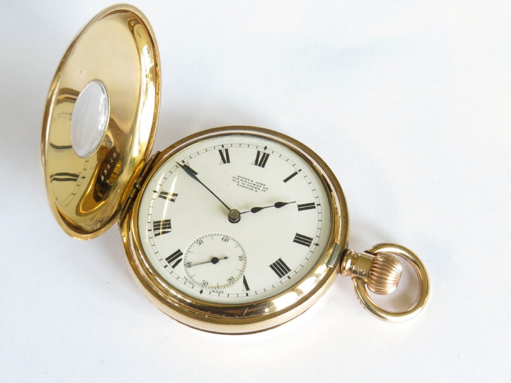 Antique Omega half hunter pocket watch, c1900 View III
