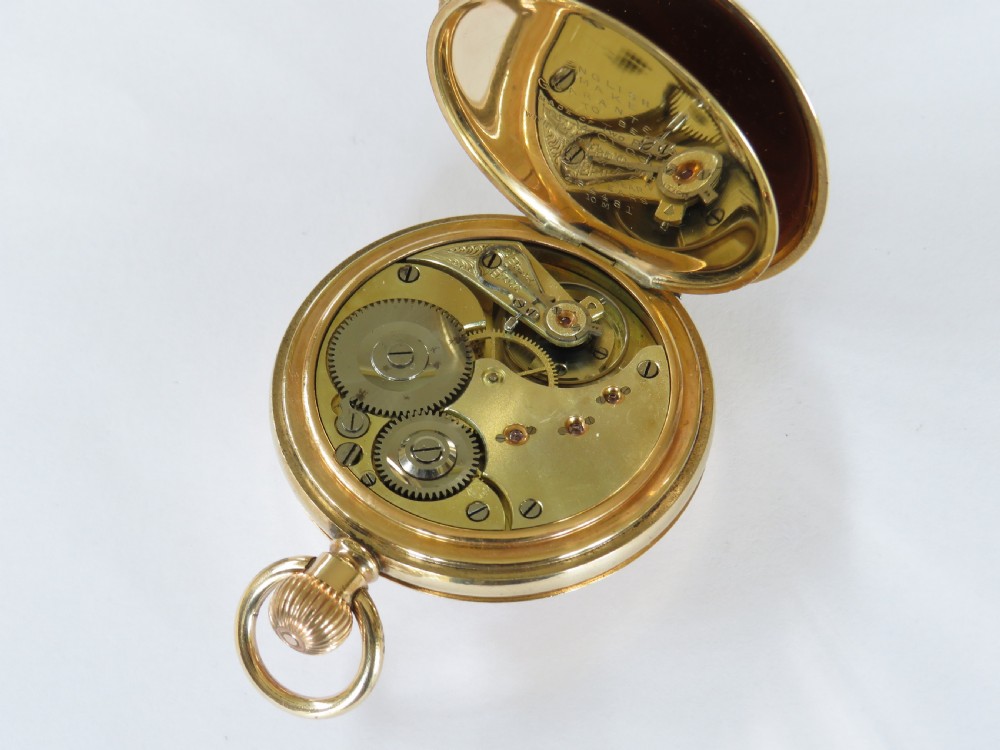 Antique Omega half hunter pocket watch, c1900 View IV