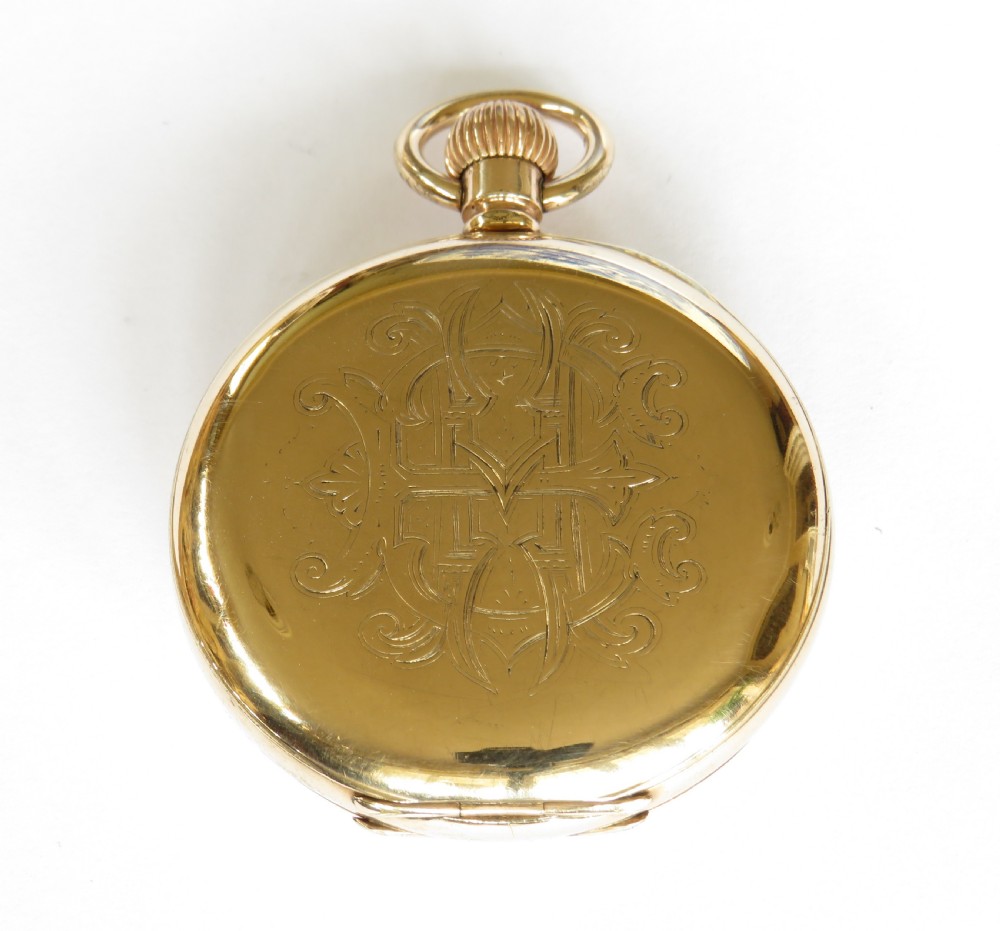 Antique Omega half hunter pocket watch, c1900 View VI