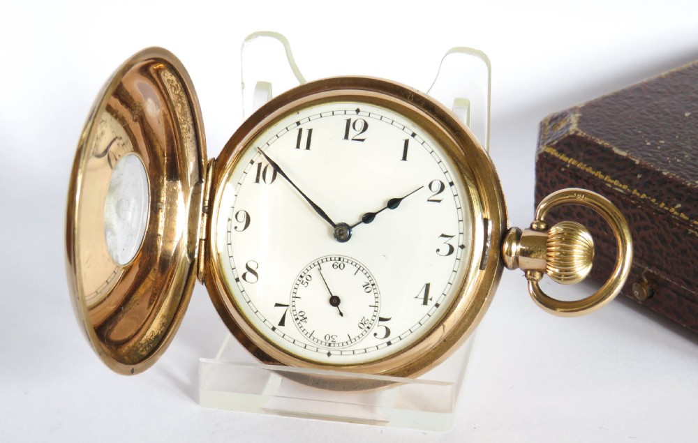 Antique Syren half hunter pocket watch View II
