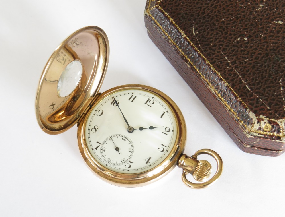Antique Syren half hunter pocket watch View III