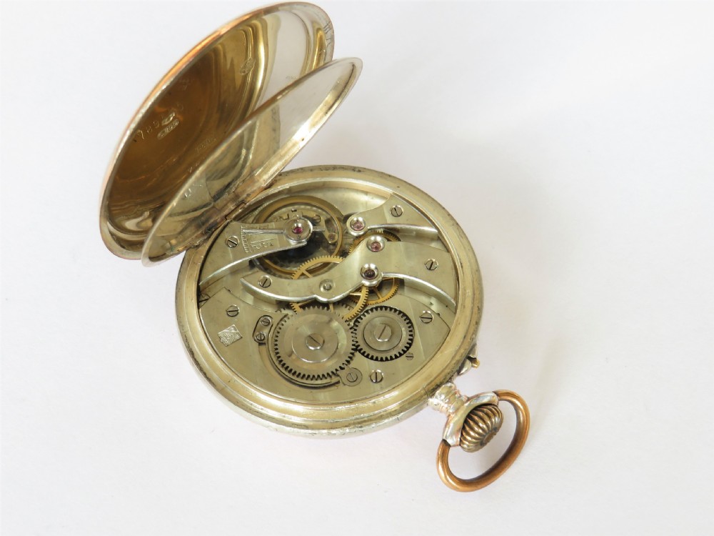 Antique silver Henry Moser pocket watch, c1900 View III