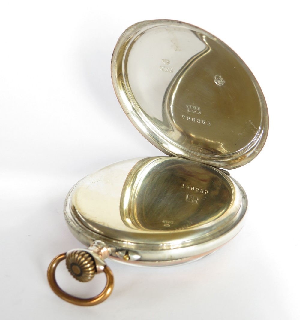 Antique silver Henry Moser pocket watch, c1900 View IV