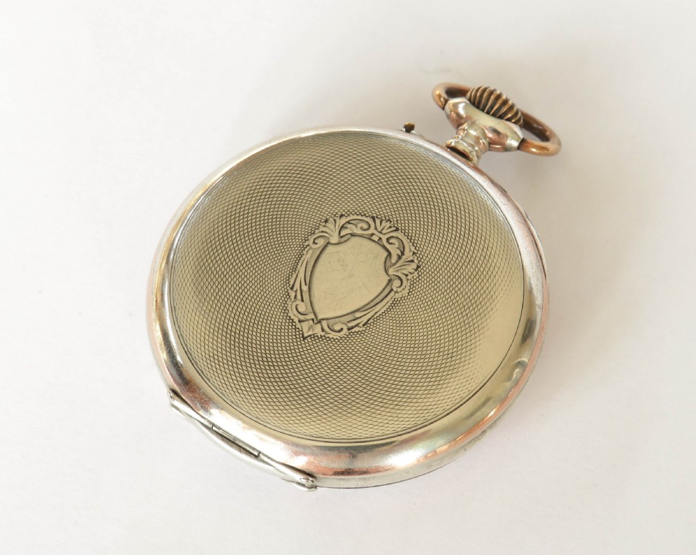 Antique silver Henry Moser pocket watch, c1900 View V