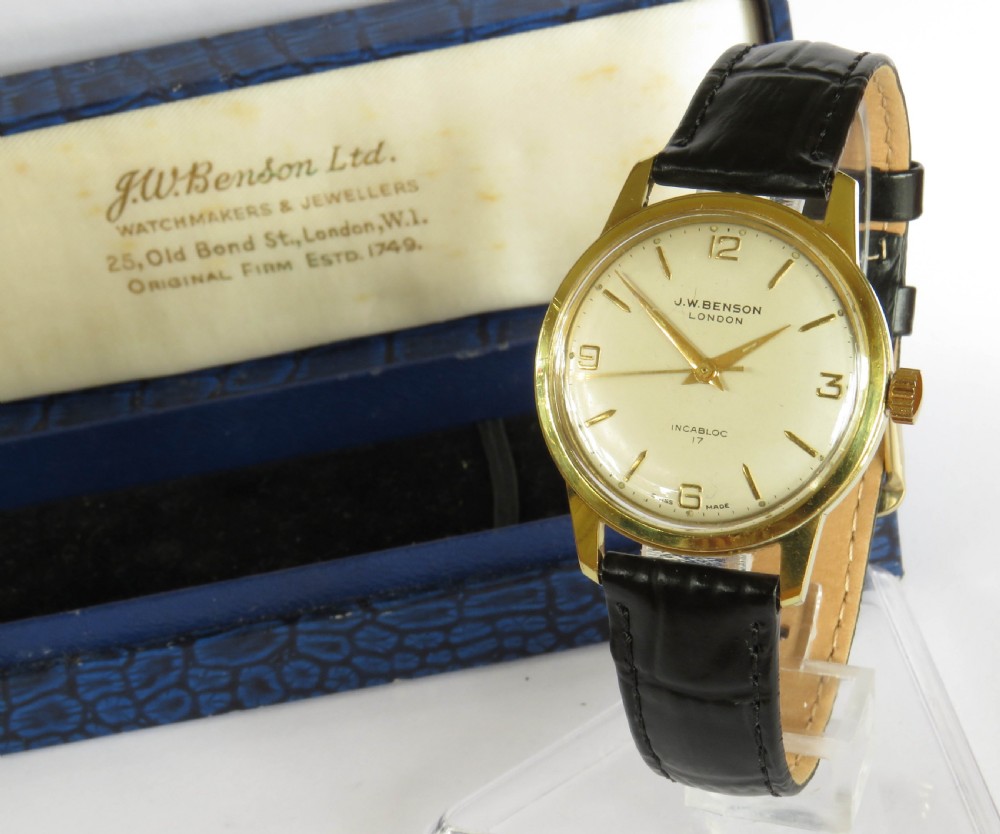 Gents 1960s boxed J W Benson wrist watch