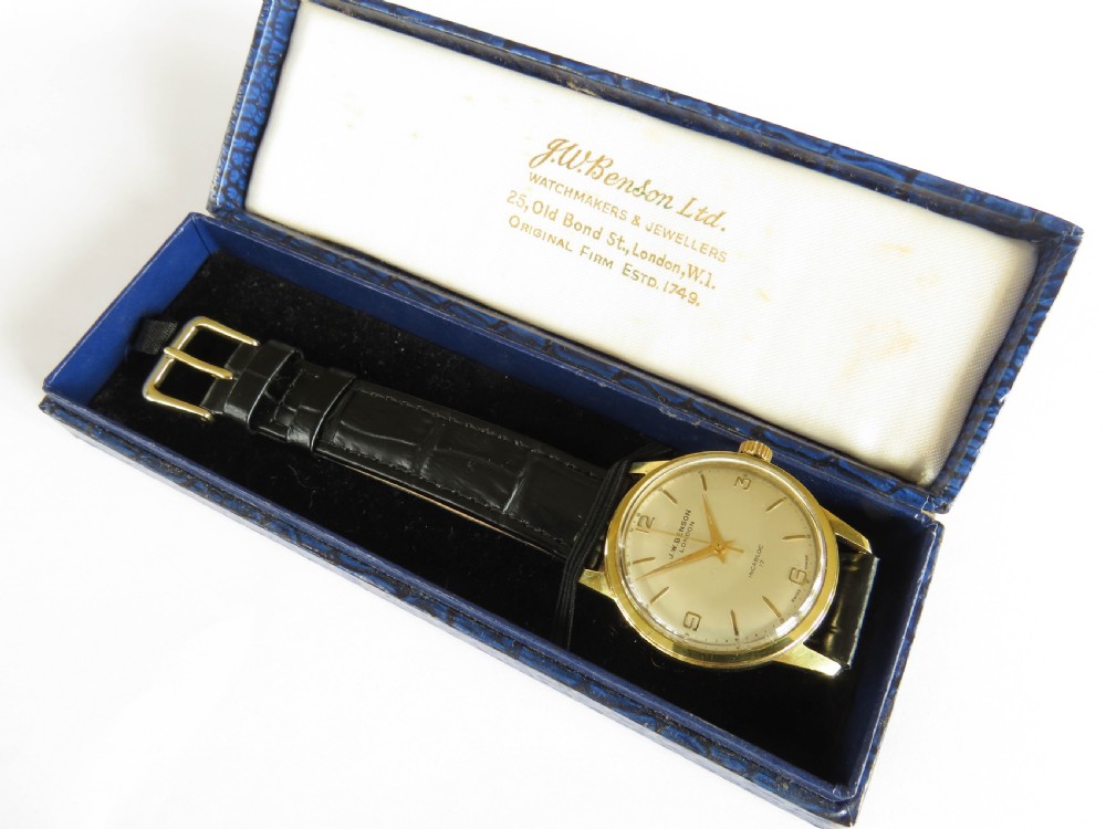 Gents 1960s boxed J W Benson wrist watch View II
