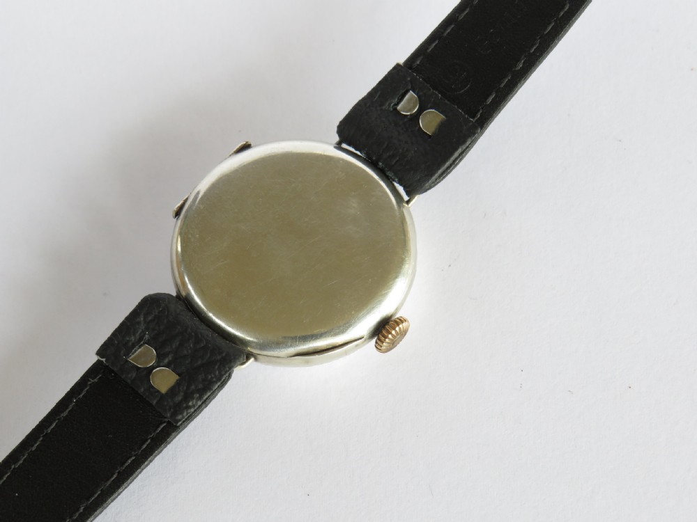 Gents antique silver Marvin trench watch, 1915 View III