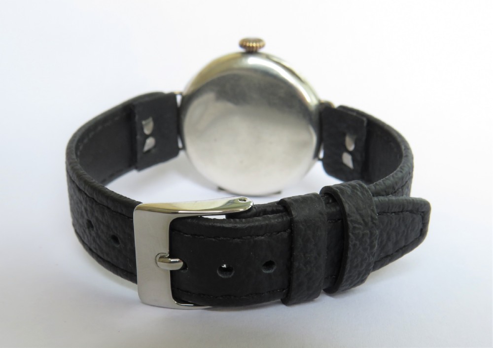 Gents antique silver Marvin trench watch, 1915 View VI